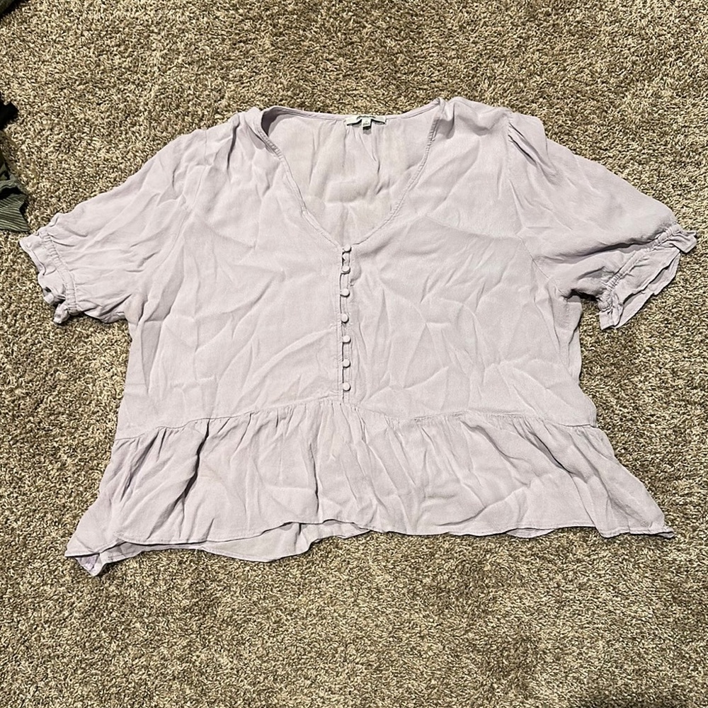 Madewell Light Purple Button Blouse